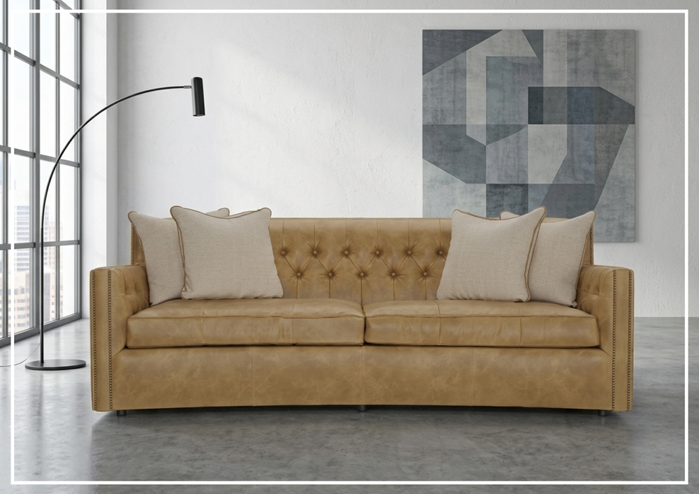 Candace Leather Sofa | Track Arms | Nailhead Trim | Bernhardt-Jennihome