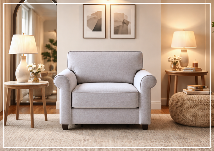 Casey Cot Sleeper Chair | Fabric | Hybrid Function | Wood Walnut Legs | Luonto