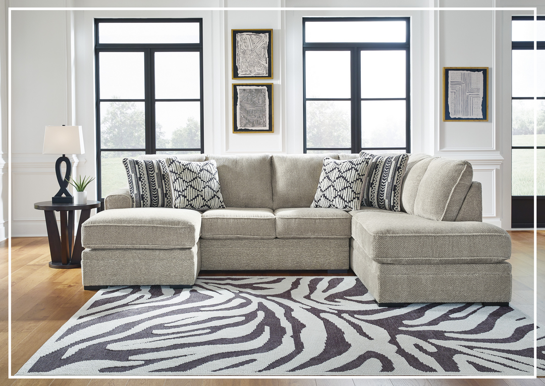 Gio Italia Cenita U Shaped 2-Piece Fabric Sectional Sofa With Chaise-Jennihome
