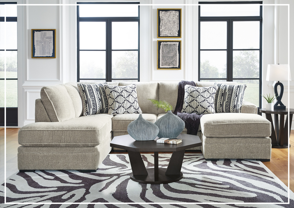 Gio Italia Cenita U Shaped 2-Piece Fabric Sectional Sofa With Chaise-Jennihome