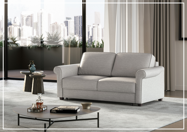 Luonto Charleston Gray Queen Sleeper Sofa with Rolled Arms-Jennihome