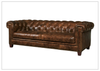 Chester Tufted Leather Sofa in Dark Natchez Brown Finish | Hooker Furniture