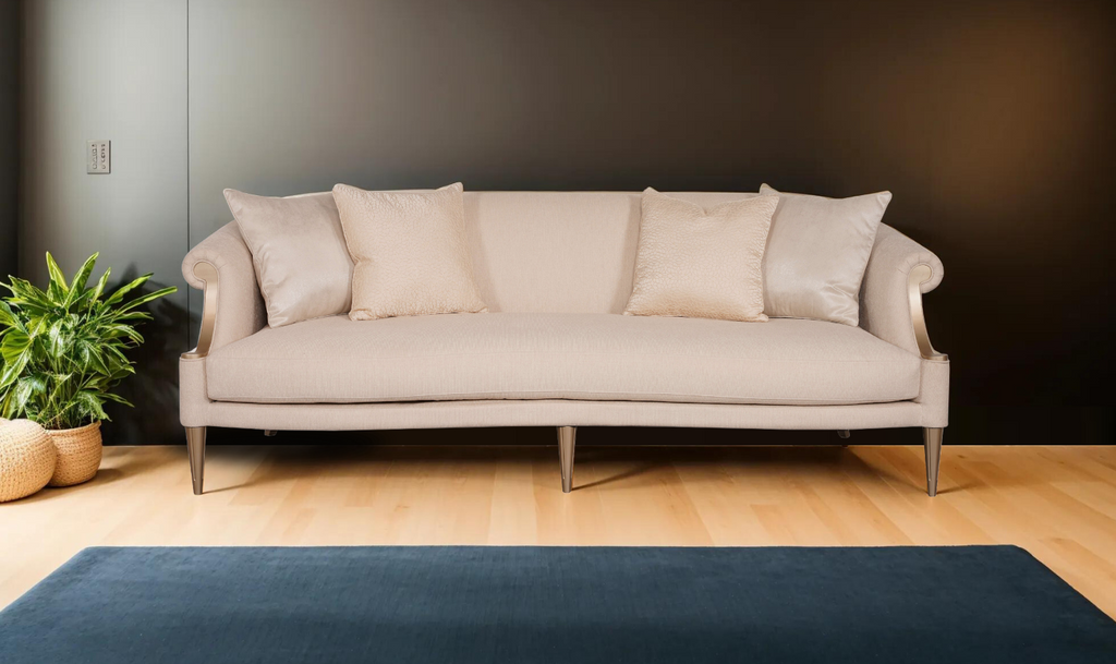 Gio Italia Clarkson Three-Seater Sofa with Long Cushions and Rolled Arms