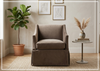 Clayton Fabric Swivel Chair | Sloped Arms | Skirted Base | Bernhardt-Jennihome