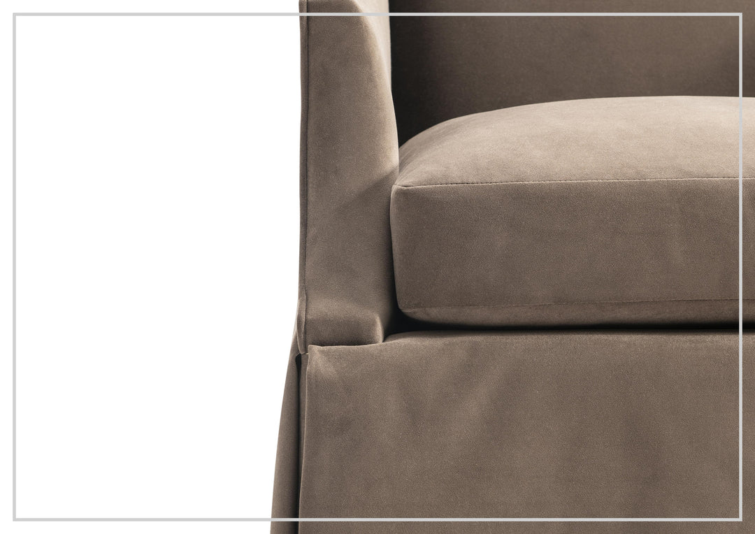 Clayton Fabric Swivel Chair | Sloped Arms | Skirted Base | Bernhardt-Jennihome