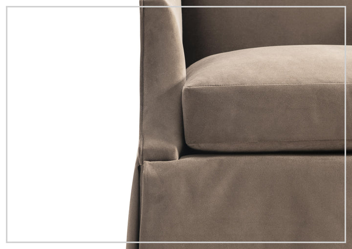 Clayton Fabric Swivel Chair | Sloped Arms | Skirted Base | Bernhardt-Jennihome