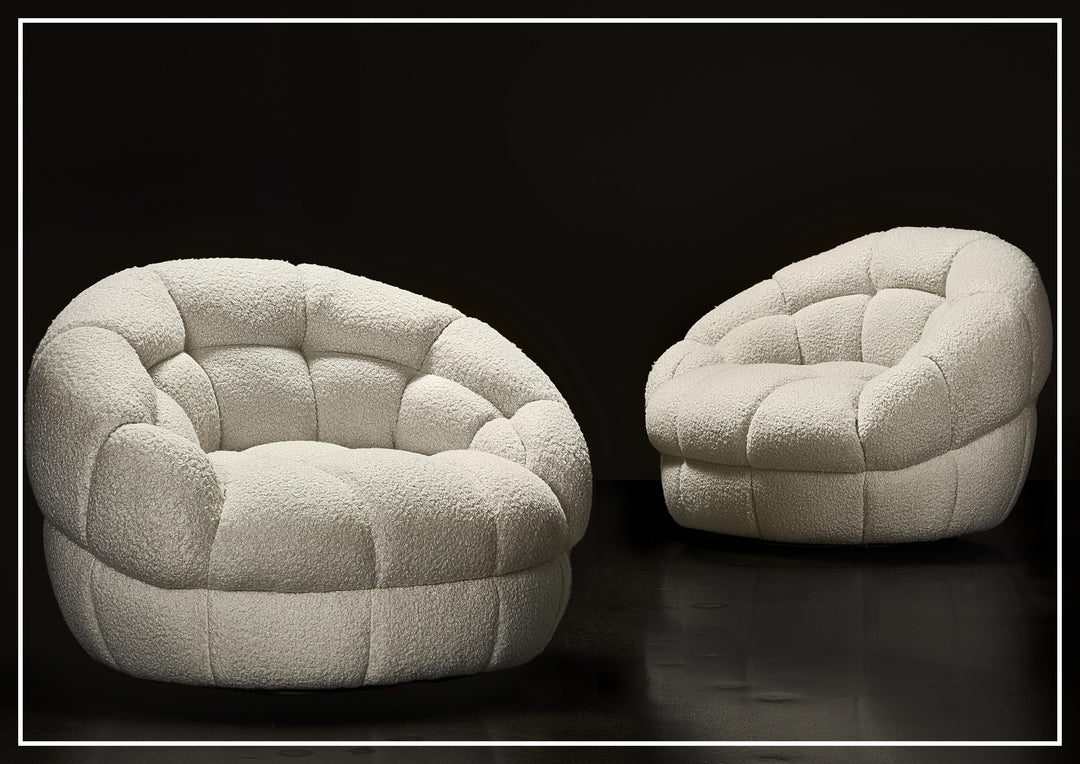 Coco Fabric Swivel Chair | Deep Channel Tufting | 360 Degree Swivel | Bernhardt-Jennihome