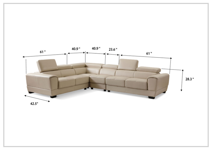 Colton Leather Sectional Sofa | L-Shaped | Gio Italia-jennihome