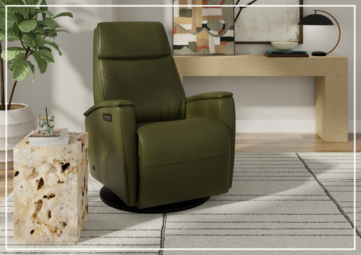Crown Leather Recliner Chair | Swing Base | Fjords