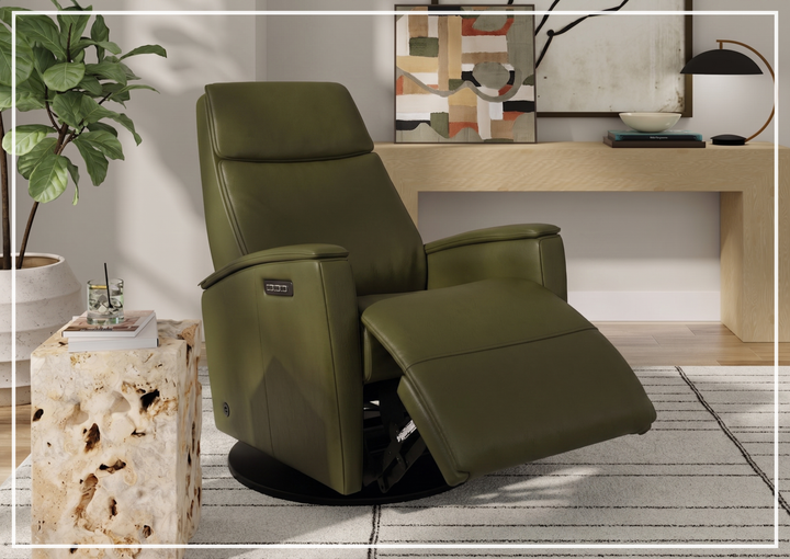 Crown Leather Recliner Chair | Swing Base | Fjords