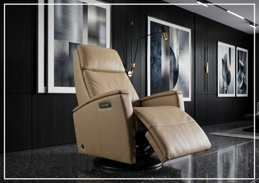 Crown Leather Recliner Chair | Swing Base | Fjords