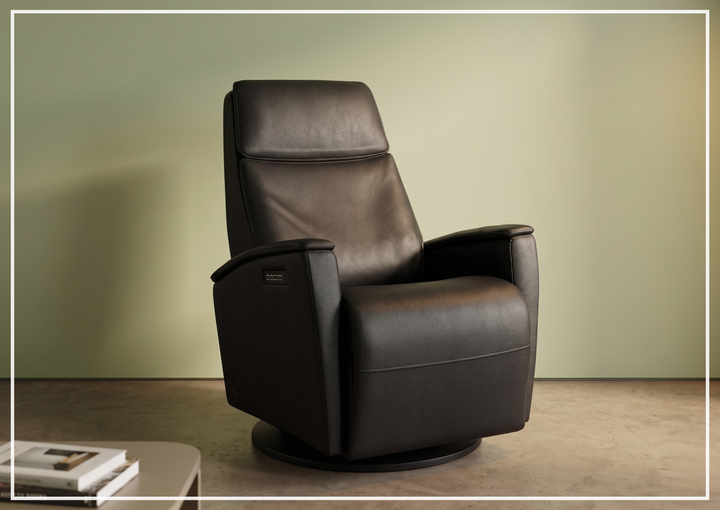 Crown Leather Recliner Chair | Swing Base | Fjords