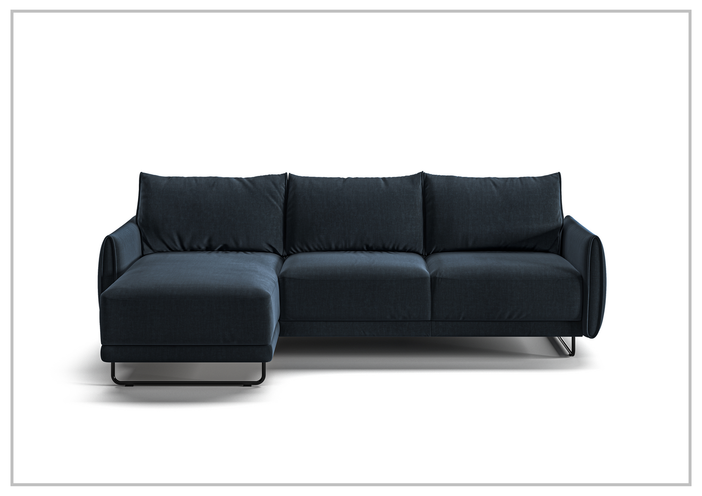 Dolphin Fabric Sectional Sofa Sleeper With Storage