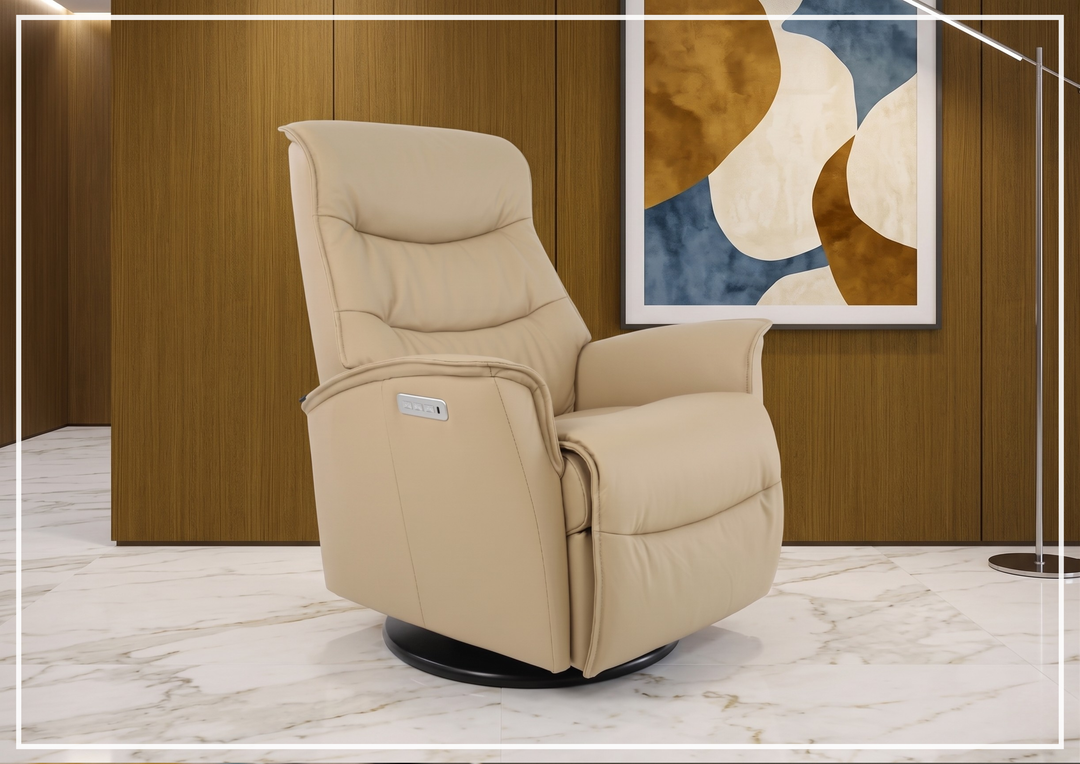 Dallas Relaxer Leather Recliner Chair | Swing  Base | Fjords