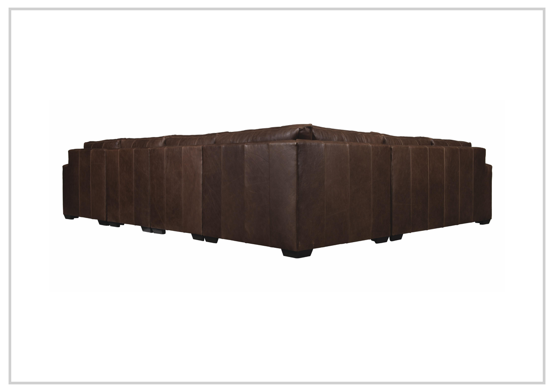 Bernhardt Dawkins Leather Sectional Sofa in Walnut Finish