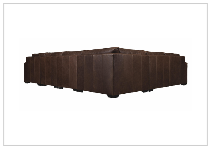 Bernhardt Dawkins Leather Sectional Sofa in Walnut Finish