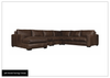 Bernhardt Dawkins Leather Sectional Sofa in Walnut Finish