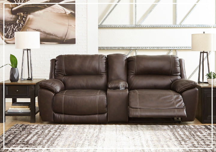 Gio Italia Delacroix Leather 2-Piece Brown Power Reclining Two Seater Sofa