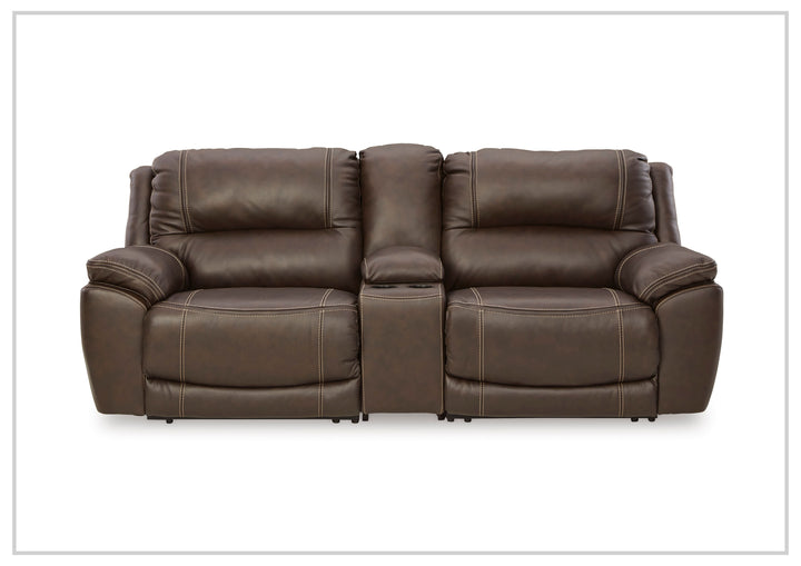 Gio Italia Delacroix Leather 2-Piece Brown Power Reclining Two Seater Sofa