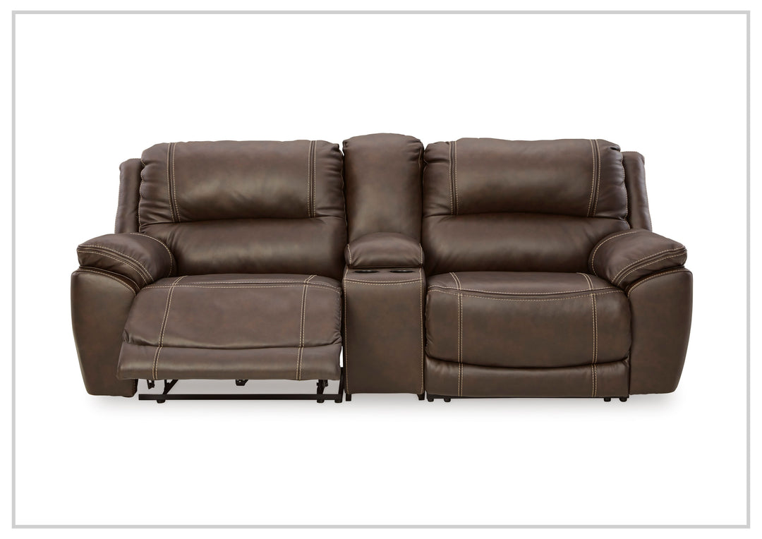 Gio Italia Delacroix Leather 2-Piece Brown Power Reclining Two Seater Sofa