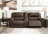 Gio Italia Delacroix Leather 2-Piece Brown Power Reclining Two Seater Sofa