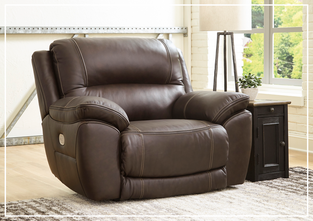 Delacroix Leather Dual Power Zero-wall Recliner with Adjustable Headrest