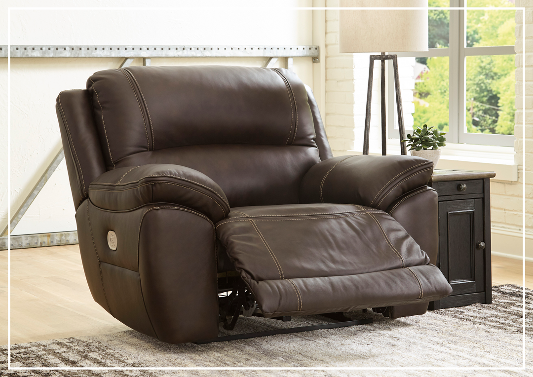Delacroix Leather Dual Power Zero-wall Recliner with Adjustable Headrest