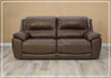 Gio Italia Delacroix Leather 2-Piece Brown Power Reclining Two Seater Sofa