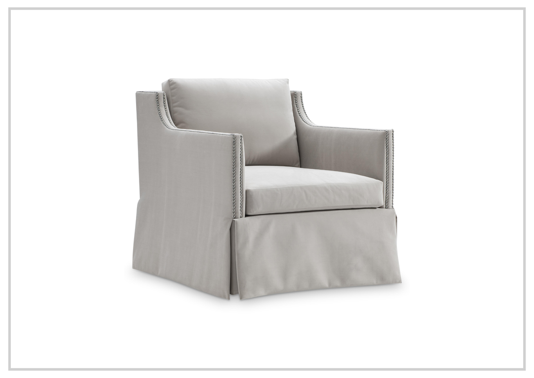 Delaney Fabric Swivel Chair | Sloped Arms | Skirted Base | Bernhardt - Jennihome