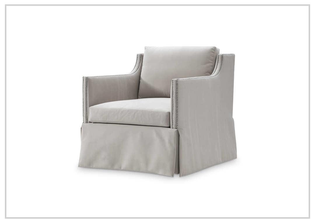 Delaney Fabric Swivel Chair | Sloped Arms | Skirted Base | Bernhardt - Jennihome