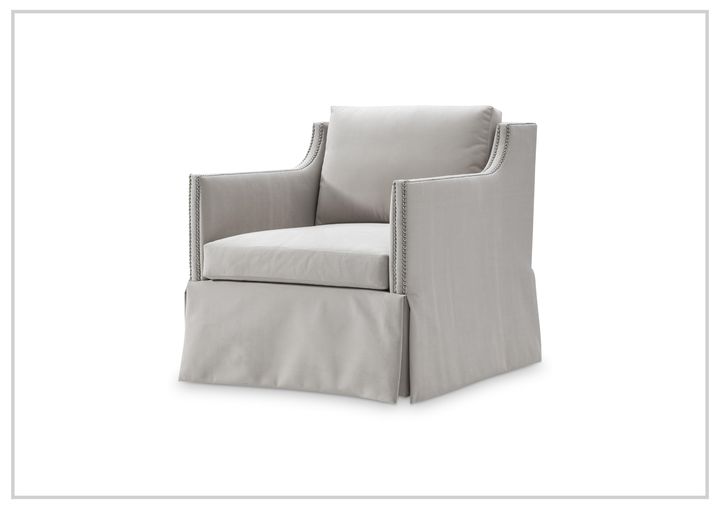 Delaney Fabric Swivel Chair | Sloped Arms | Skirted Base | Bernhardt - Jennihome
