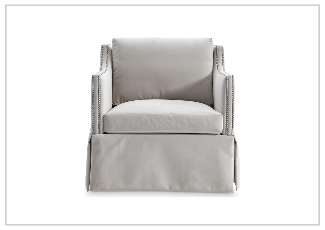 Delaney Fabric Swivel Chair | Sloped Arms | Skirted Base | Bernhardt - Jennihome