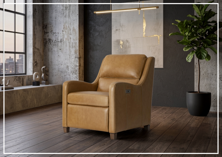 Dillon Leather Power Recliner | Power Footrest & USB Port | Bernhardt-Jennihome