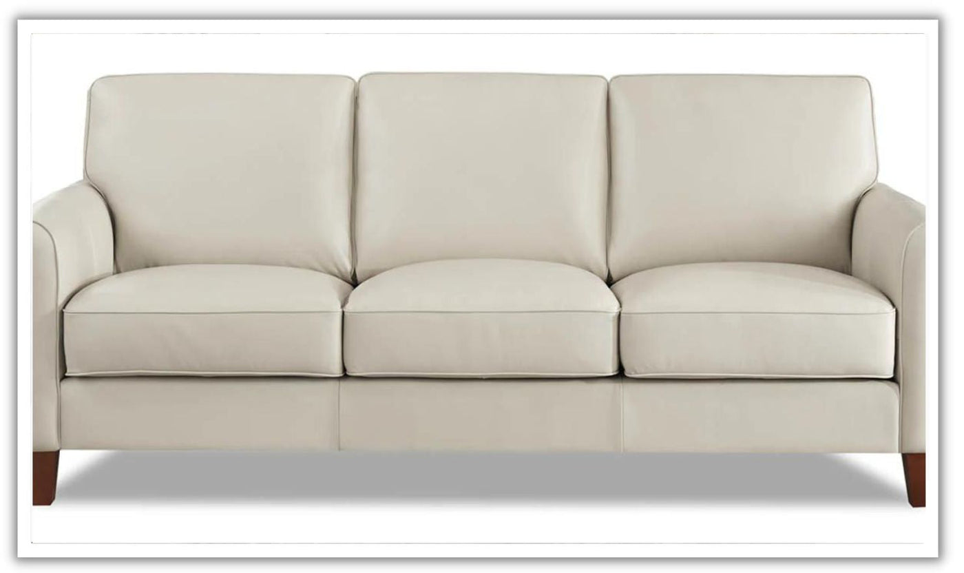 Laguna 3-Seater Leather Sofa with Elegant Rolled Arms