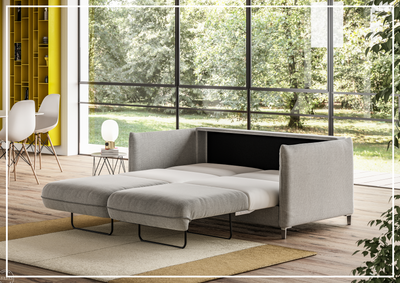 Flipper Gray Fabric Full-XL Sleeper Sofa With Storage