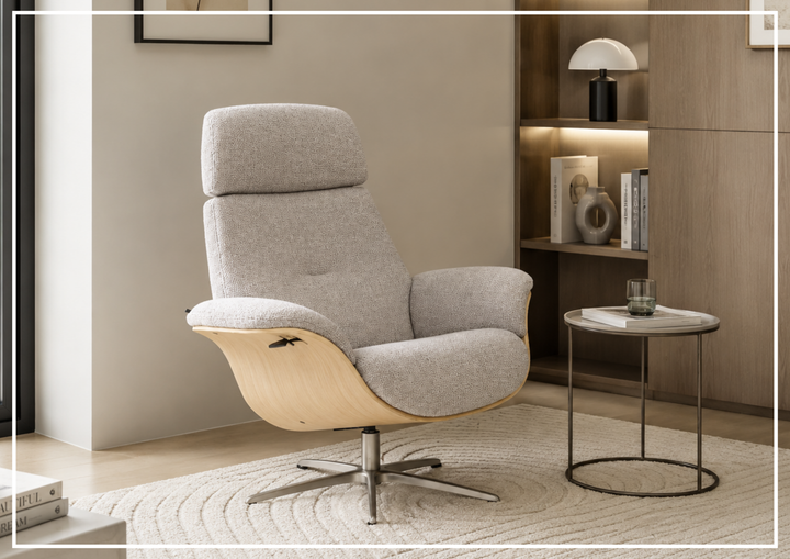 Falcon Manual Recliner Chair | Swivel Base | Footstool | Fjords - Jennihome