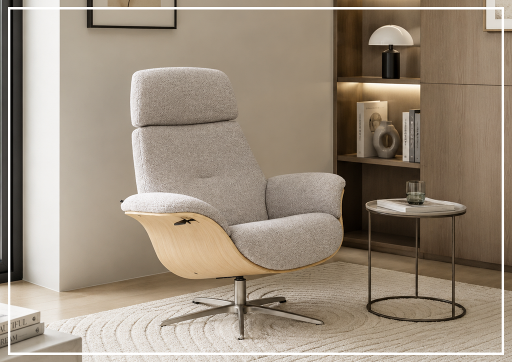 Falcon Manual Recliner Chair | Swivel Base | Footstool | Fjords - Jennihome