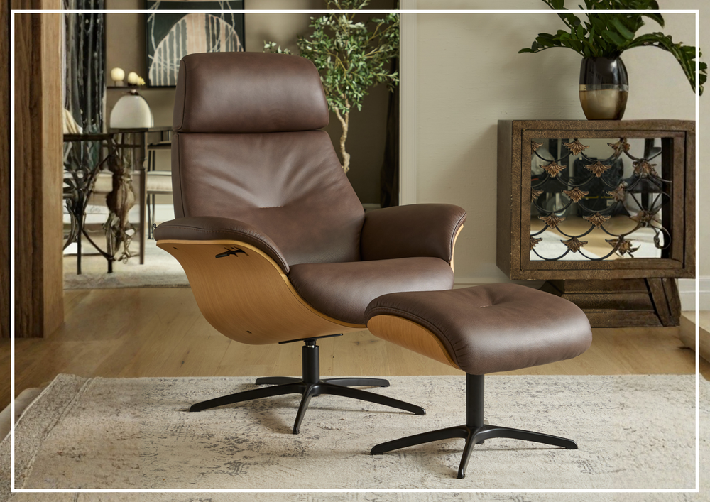 Falcon Manual Recliner Chair | Swivel Base | Footstool | Fjords - Jennihome