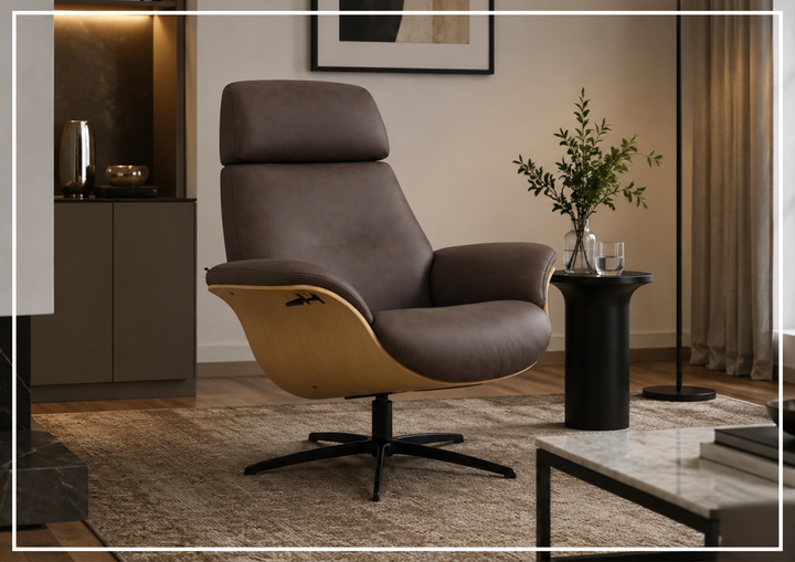 Falcon Manual Recliner Chair | Swivel Base | Footstool | Fjords - Jennihome