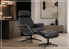 Falcon Manual Recliner Chair | Swivel Base | Footstool | Fjords - Jennihome
