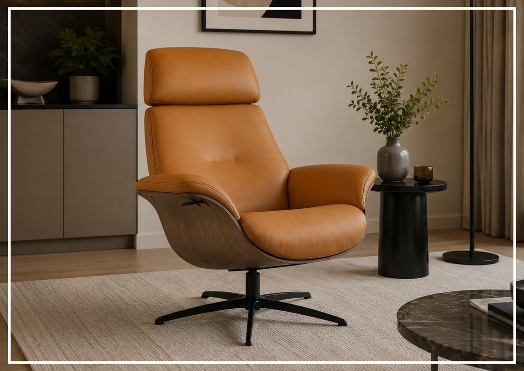 Falcon Manual Recliner Chair | Swivel Base | Footstool | Fjords - Jennihome