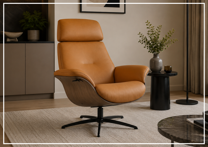 Falcon Manual Recliner Chair | Swivel Base | Footstool | Fjords - Jennihome