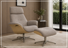 Falcon Manual Recliner Chair | Swivel Base | Footstool | Fjords - Jennihome