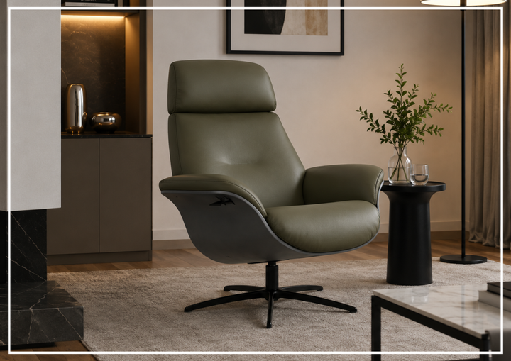 Falcon Manual Recliner Chair | Swivel Base | Footstool | Fjords - Jennihome