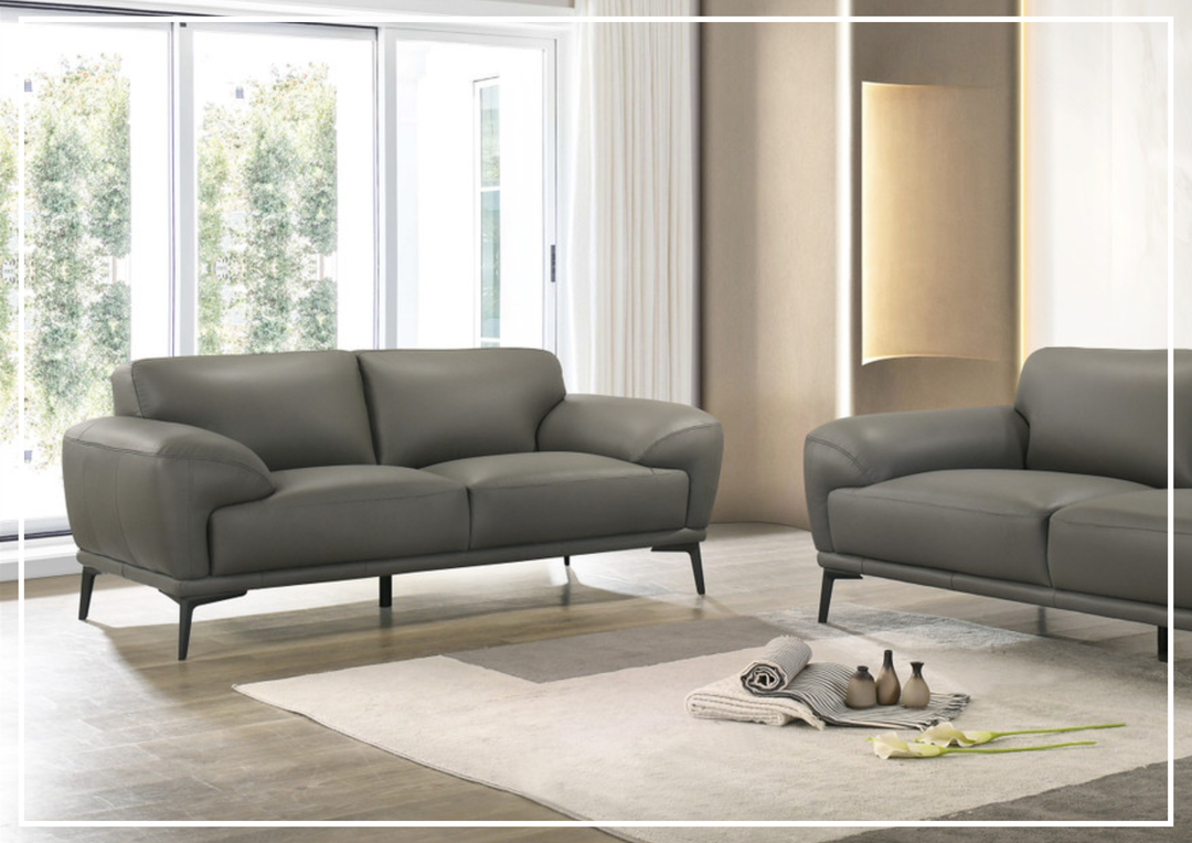 Falencia Leather Loveseat Sofa | Deep Seating | Contemporary | Gio Italia - Jennihome