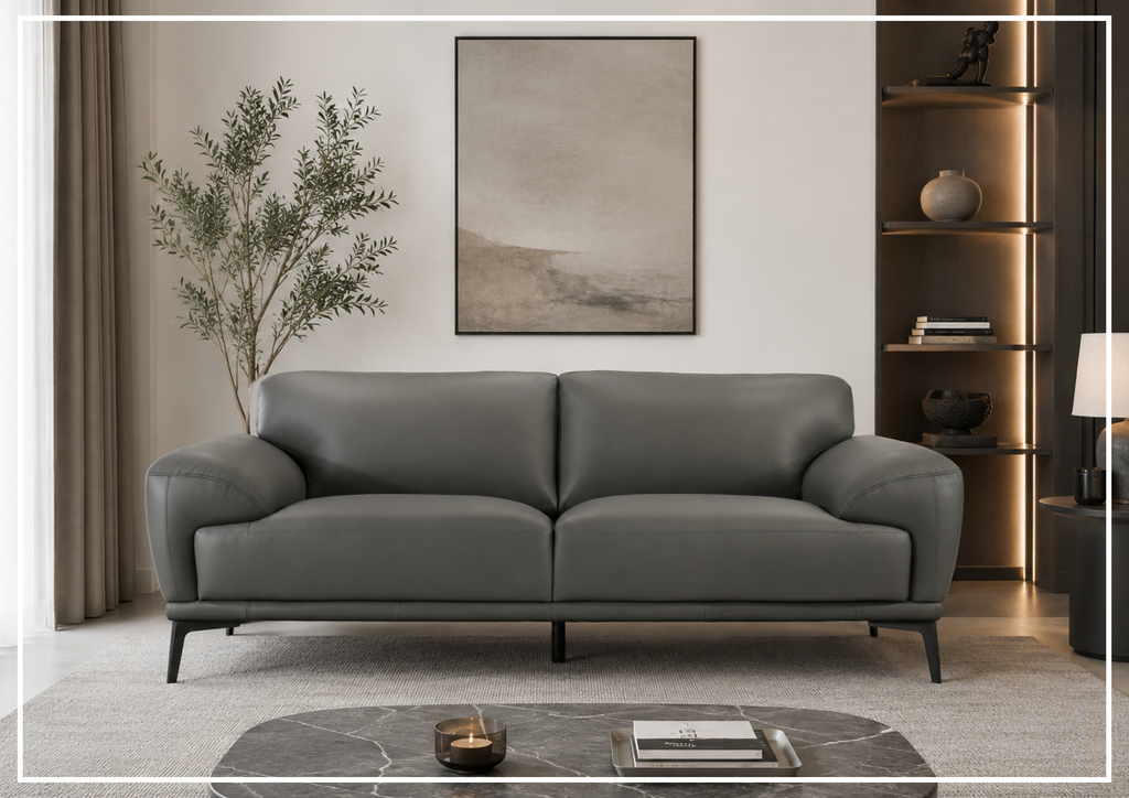 Falencia Leather Loveseat Sofa | Deep Seating | Contemporary | Gio Italia - Jennihome