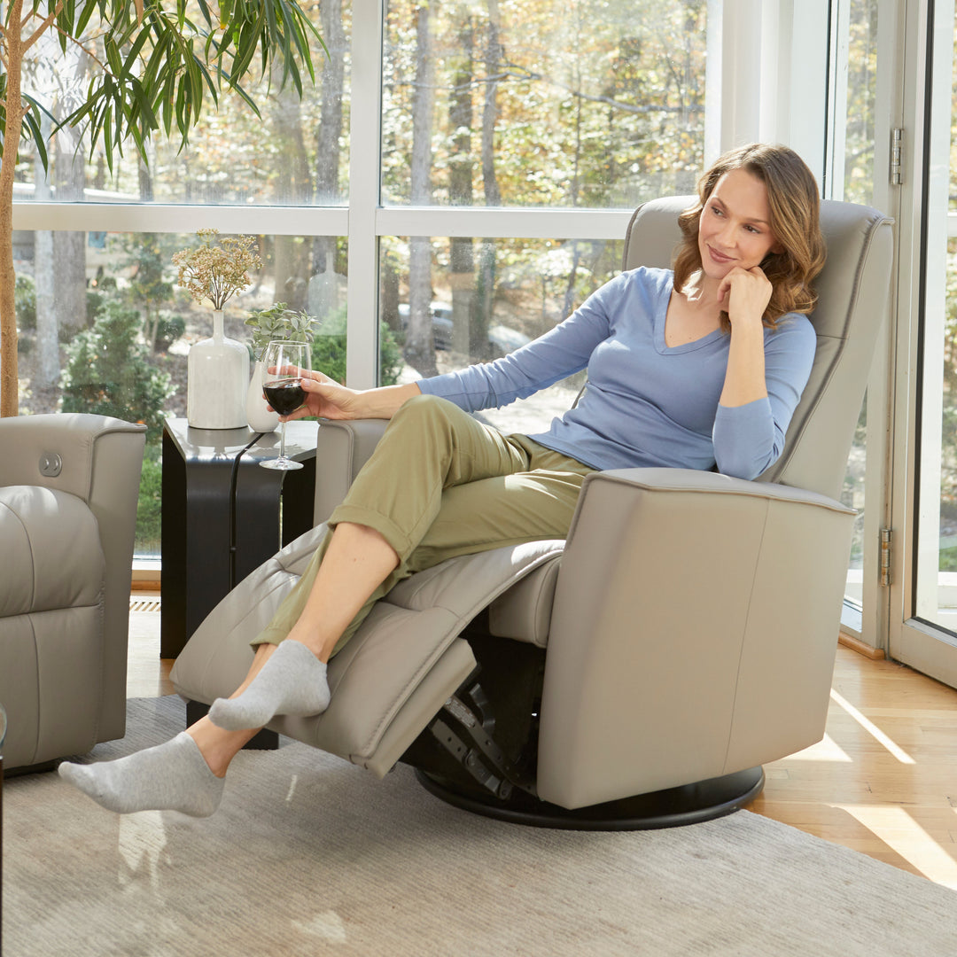 Harstad Relaxer Leather Recliner Chair | Swing Base | Fjords