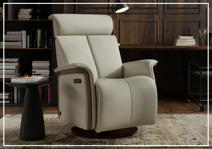 Fjords Jewel Leather Recliner with Swivel and Gliding Function