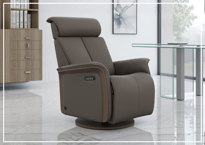 Fjords Jewel Leather Recliner with Swivel and Gliding Function