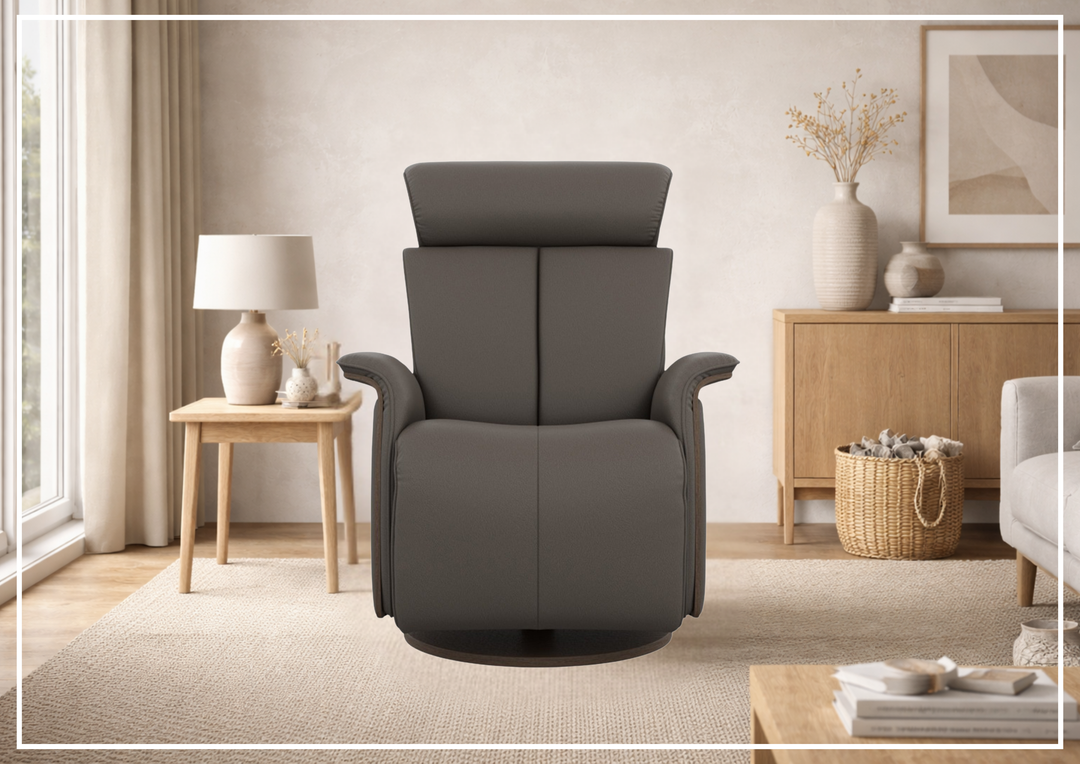 Fjords Jewel Leather Recliner with Swivel and Gliding Function